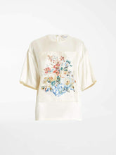 Load image into Gallery viewer, Nirvana Bouquet Print Silk Tee