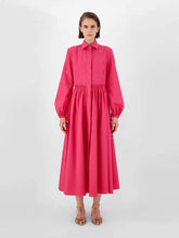 Load image into Gallery viewer, Bairo Cotton Poplin Midi Shirt Dress