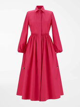 Load image into Gallery viewer, Bairo Cotton Poplin Midi Shirt Dress