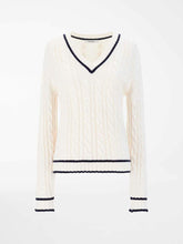Load image into Gallery viewer, Belgica Cotton Cashmere Cable V-Neck
