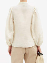 Load image into Gallery viewer, Edicola Linen Puff Sleeve Shirt