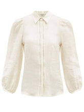 Load image into Gallery viewer, Edicola Linen Puff Sleeve Shirt