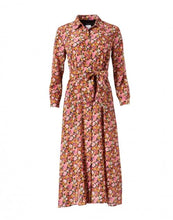 Load image into Gallery viewer, Miss Long Silk Printed Belted Shirt