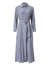 Load image into Gallery viewer, Miss Long Silk Printed Belted Shirt