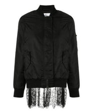 Load image into Gallery viewer, Black Lace Bomber Jacket