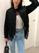 Load image into Gallery viewer, Black Lace Bomber Jacket