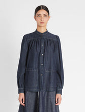 Load image into Gallery viewer, Vociare Denim Puff Sleeve Shirt