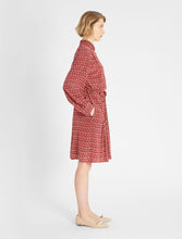 Load image into Gallery viewer, Verbas Silk Printed Puff Sleeve Dresss