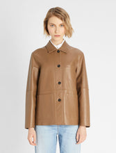 Load image into Gallery viewer, Salmone Button Down Leather Jacket