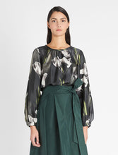 Load image into Gallery viewer, Rada Silk Printed Puff Sleeve Blouse